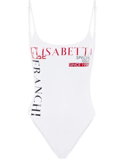 Elisabetta Franchi Logo-print Swimsuit In White