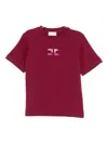 Elisabetta Franchi Logo-print T-shirt In Burgundy