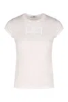 Elisabetta Franchi American Sleeves T-shirt In White