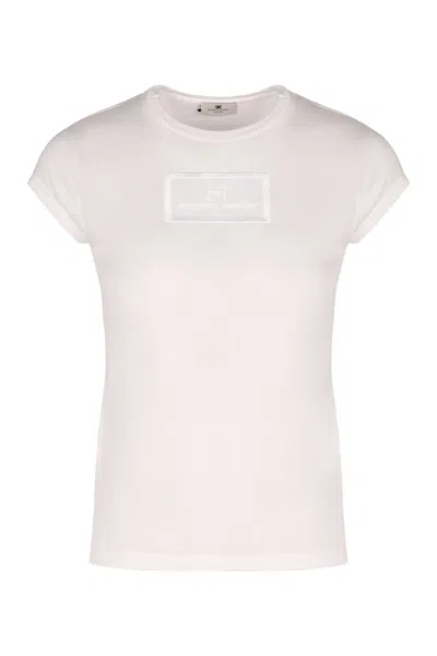 Elisabetta Franchi Logo Print T-shirt In White