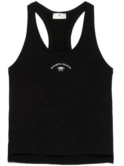 ELISABETTA FRANCHI LOGO-PRINT TANK TOP