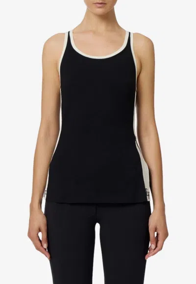 Elisabetta Franchi Logo Print Tank Top In Black