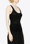 Elisabetta Franchi Logo-print Top In Black