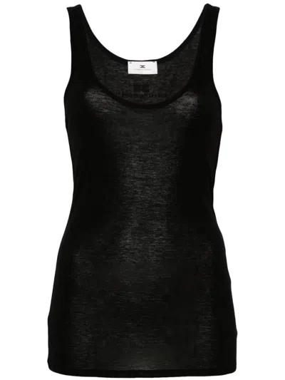 Elisabetta Franchi Logo-print Top In Black