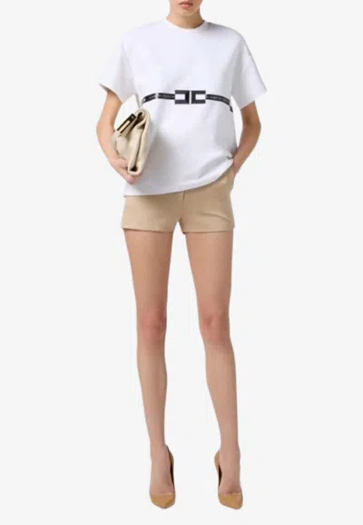 Elisabetta Franchi Logo Print T-shirt In White