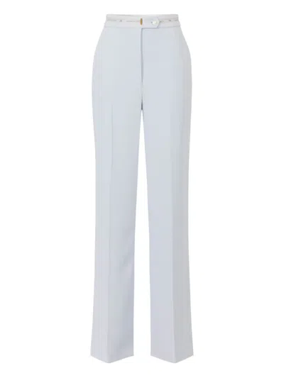 Elisabetta Franchi Logo-ribbon Trousers In Blue