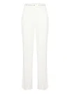 Elisabetta Franchi Logo Ribbon Trousers In Neutral