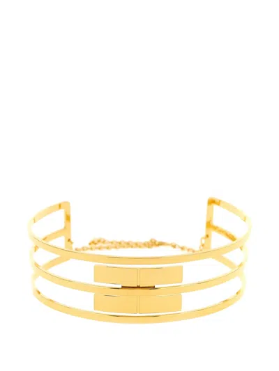 Elisabetta Franchi Logo Band Necklace Jewelry Gold