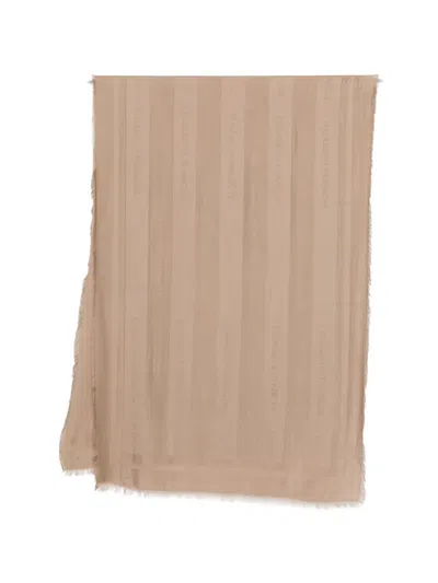 Elisabetta Franchi Logo Scarf In Brown