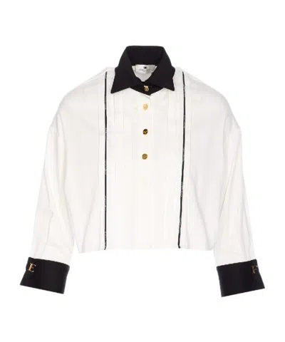 ELISABETTA FRANCHI PLEATED SHIRT