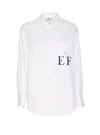 Elisabetta Franchi White Striped Cotton Poplin Shirt In White