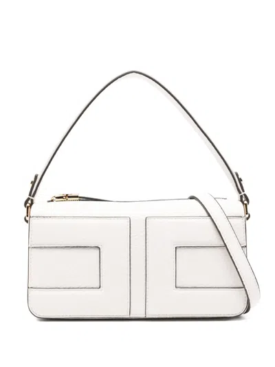 Elisabetta Franchi Logo Shoulder Bag In Neutral