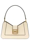 Elisabetta Franchi Structured Strap Bag Gold Hardware In White