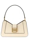 Elisabetta Franchi Structured Strap Bag Gold Hardware In White