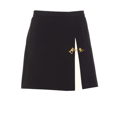 Elisabetta Franchi Logo Skirt In Black