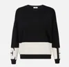 Elisabetta Franchi Inlaid Logos Colour-block Crewneck Sweater In Black