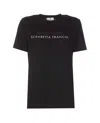 Elisabetta Franchi Rhinestones-logo Jersey T-shirt In Black