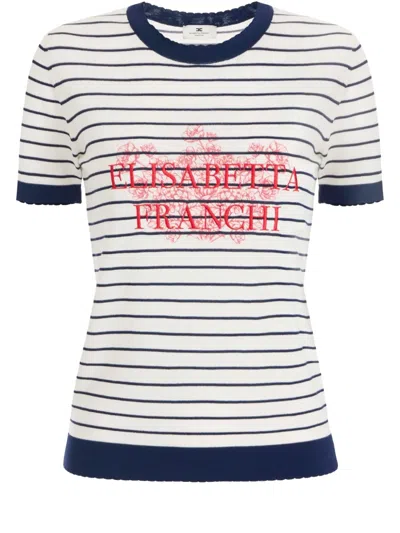 Elisabetta Franchi Logo T-shirt In White