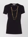 Elisabetta Franchi Logo T-shirt With Chain Detail And Charms