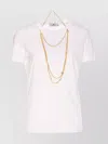 Elisabetta Franchi Logo T-shirt With Gold Chain Detail
