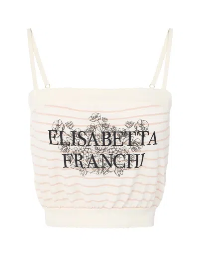 Elisabetta Franchi Logo Tank Top In White