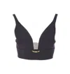 Elisabetta Franchi V-neckline Bra Model Gold Chain In Black