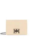 Elisabetta Franchi Logo Turn-lock Crossbody Bag In 奶油色