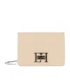 Elisabetta Franchi Logo Turn-lock Crossbody Bag In Nude
