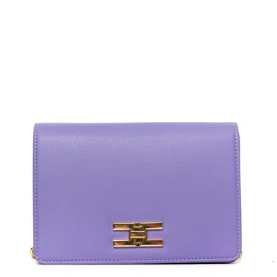 Elisabetta Franchi Logo Turn-lock Shoulder Bag In Purple