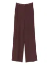 Elisabetta Franchi High-waisted Tailored Trousers With Subtle Logo Detail In Burgundy