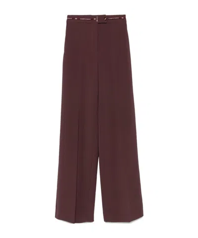 ELISABETTA FRANCHI LOGO-WAISTBAND TROUSERS
