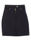 Elisabetta Franchi Mini Skirt With Front Slit In Black