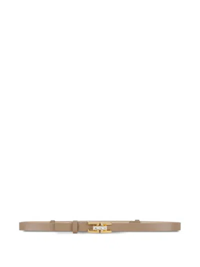 Elisabetta Franchi Logo-buckle Belt In Brown
