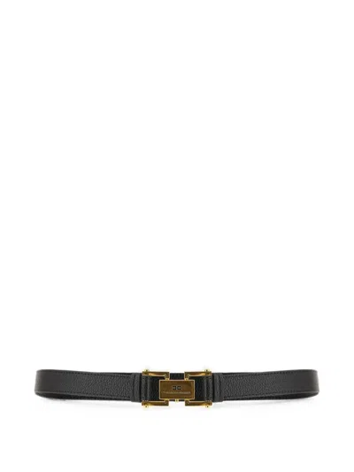 Elisabetta Franchi Logo-buckle Leather Belt In Black