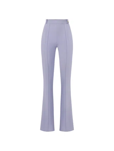 Elisabetta Franchi Logo-charm Flared Trousers In Purple