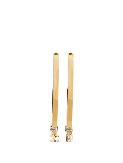 Elisabetta Franchi Logo-charm Half-hoop Earrings In Gold