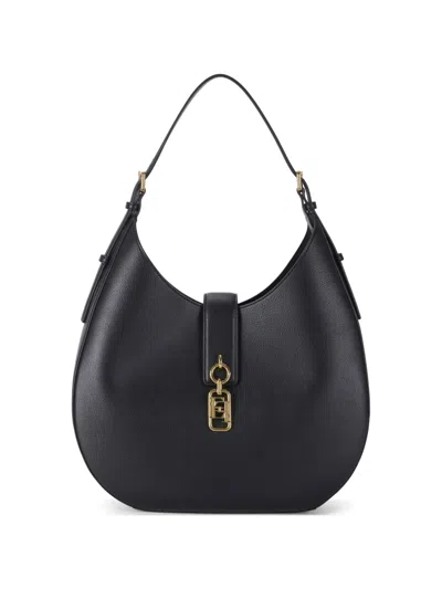 Elisabetta Franchi Logo-charm Shoulder Bag In Black