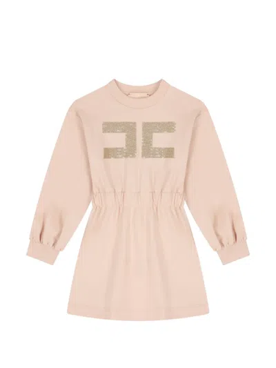 Elisabetta Franchi Kids' Logo-detail Dress In Pink