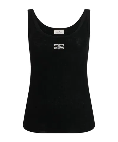 Elisabetta Franchi Logo-detail Knit Vest In Black