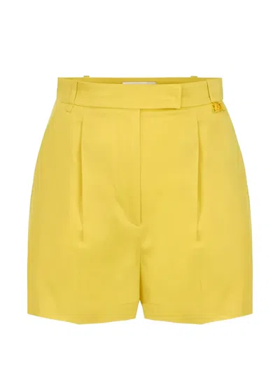 Elisabetta Franchi Logo-detail Pleated Shorts In Animal Print