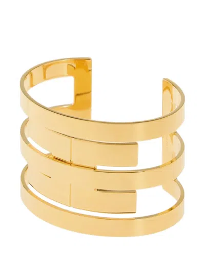 Elisabetta Franchi Logo-detail Rigid Bracelet In Gray