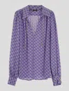 Elisabetta Franchi Logoed Blouse In Irisburro