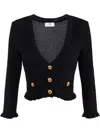Elisabetta Franchi Cardigan Mit Logo-knopf In Schwarz