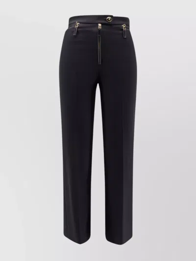 ELISABETTA FRANCHI LOGOED BUTTON FLARED LEG TROUSERS