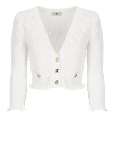 Elisabetta Franchi Viscose Sweater In White