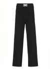Elisabetta Franchi Logoed Palazzo Pants In Black