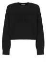 Elisabetta Franchi Logo Patch Drop Shoulder Sweatshirt In Black