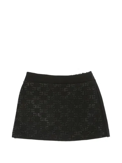 Elisabetta Franchi Babies' Logo-embellished A-line Skirt In Black