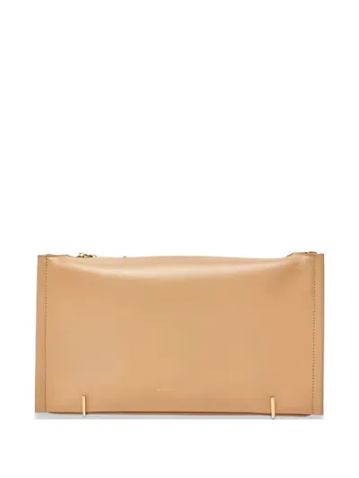 Elisabetta Franchi Logo-engraved Leather Tote Bag In Neutral
