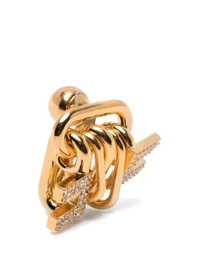 Elisabetta Franchi Logo-motif Earings In Gold